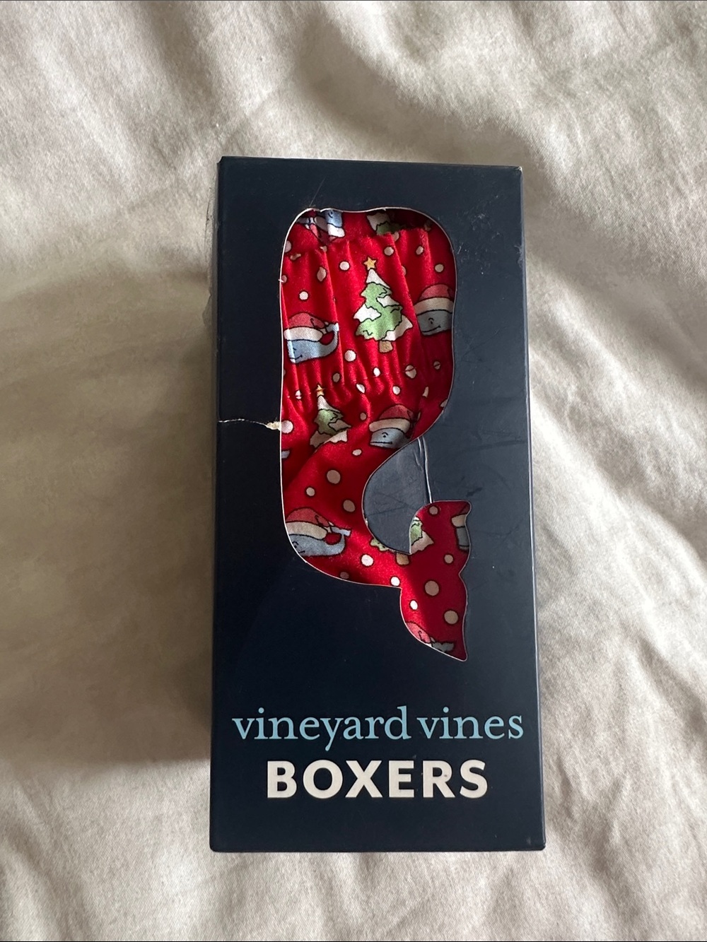Vineyard Vines Men’s Christmas Red Santa Whale Cotton Boxers Large New W Tags